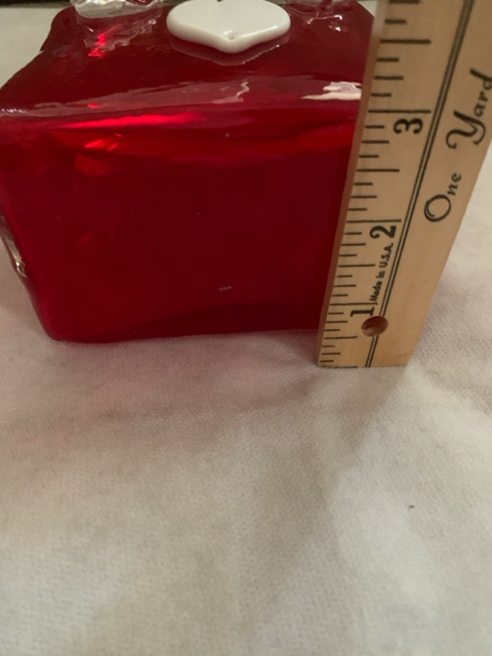 Murano Style Red Art Glass Purse Vase White Heart Vintage NWOT - Picture 8 of 8